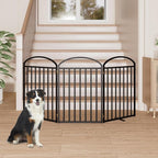 3 Panels Full Matel Freestanding Dog Gates with Door, 72"Extra Wide 32"Tall Free Standing Dog Pet Gate for Indoor & Outdoor. Foldable Pet Fences for Doorways, House, Stairs, Porch, Deck, Yard