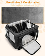 PETUX Small Cat Carrier - Pet Carrier Airline Approved for Kitten Under 10 lb - Escape-Proof, Foldable & Portable Cat Carriers for Travel, Vet Visits with Removable Bag, Safety Buckle ＆ Leash - Grey