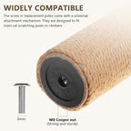 SUPVOX 2 Pcs Cat Scratching Post Parts: 15.7 x 2.4 Inch Cat Scratching Post Pole, 5 mm Jute Rope with ABS Plastic Pole - Cat Scratcher Posts Replacement with M8 Screws