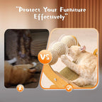 Cat Scratcher & Cats Scratch Pad with Sisal Ball – All-in-One Cats Couch Scratcher, Hammock, and Cat Bed for Indoor Cats, Wooden Cat Scratching Board Upgrade Edition