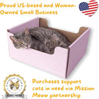 HIDE & SCRATCH Cat Scratcher Box and Cat Bed with Refillable Double-Sided Cardboard Scratch Pad for Indoor Cats