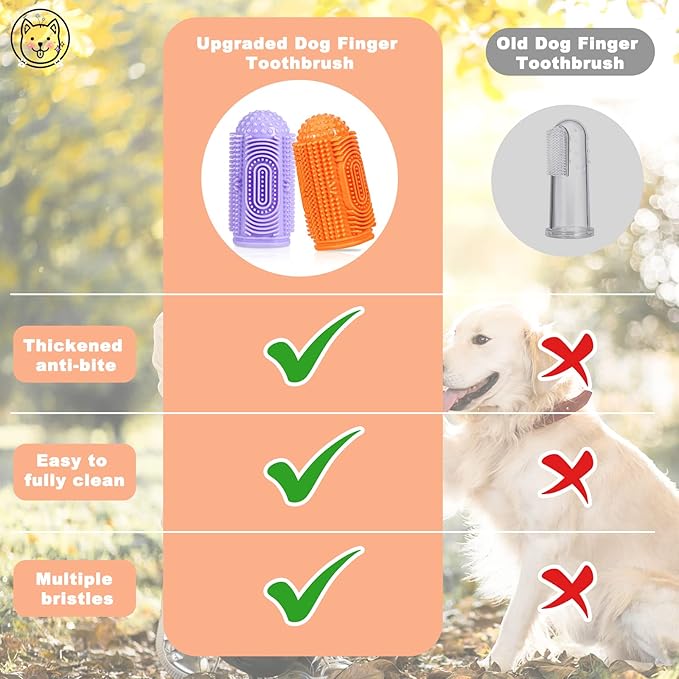 Dog Toothbrush Finger Toothbrush Dog Tooth Brushing Kit 8Pack Dog Finger Toothbrush for Dog Teeth Cleaning&Dog Dental Care Dog Tooth Brush Dog Toothbrush Kit Pet Toothbrush
