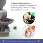 Automatic Dog & Cat Food Feeder with Water Dispenser – Smart Pet Feeder with Portion Control, OLED Display, Anti Jam Design, Battery Operated Dispenser for Small Pets - Taupe
