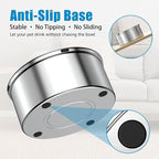 SCHITEC Dog Water Bowl No Spill 3L/0.8 Gallon Slow Drinking Anti-Splash Stainless Steel Dog Bowl with Floating Disk, Spill Proof Pet Travel Water Dispenser for Sloppy Messy Drinkers(Gray)