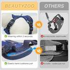 BEAUTYZOO Cat Harness and Leash Escape Proof for Walking[MAX Safety Upgrade]- Neck Release Adjustable Harness for Cats Puppy,Soft Comfortable Lightweight & Reflective Travel Kitten Harness for Outdoor