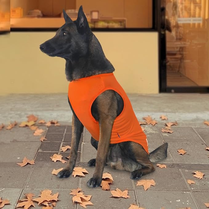 2 Pack Dog Shirts, Breathable Mesh Dog Clothes Pet Sleeveless Vest, Lightweight Stretchy Tank Top T-Shirts for Large Dogs, M