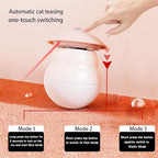 Meill Cat Laser Toys, Automatic Wireless Pet Lazer Toy for Indoor, Rechargeable Kitten Tumbler Interactive Toys, 360 Degree Irregular Rotation, 3 Adjustable Modes, ABS Resistant Grasp and Bite, Pink