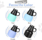 Stainless Steel Insulated Water Bottle with 2 Removable Water Bowls for Dogs – Leak-Proof Eco-Friendly Portable Dog Water Bottle - Travel Accessories for Dogs - 32oz - Black