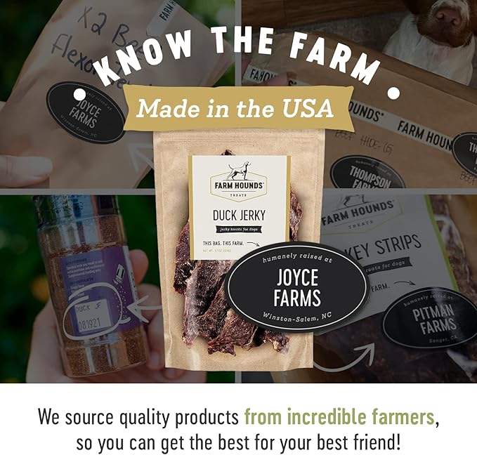 Farm Hounds - Premium Natural Duck Jerky for Dogs - Made from 100% Humanely Raised Duck - Break-to-Size - Great for Training & Treats - No Added Fillers - Made in USA - 3.5 oz - 1 Pack