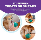 Outward Hound Double-Tuff Stuffable Dog Toy, Medium 4-Inch Green - Treat Dispensing Chew Ball for Small to Medium Dogs, Interactive Puzzle for Enrichment & Slow Feeding