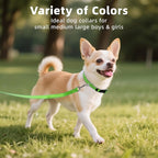 Reflective Dog Collar, Soft Neoprene Padded Nylon Pet Collar with Quick-Release Buckle, No-Choke Design Adjustable for Puppy Dogs,Green,XS