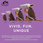 Hollypet Plush Dog Squeaky Toy Stuffed Armadillo Animal Pet Puppy Chew Toys with Clean Teeth for Small Medium Large All Breed Sizes Dogs, Brown, 14 in