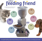Automatic Dog & Cat Food Feeder with Water Dispenser – Smart Pet Feeder with Portion Control, OLED Display, Anti Jam Design, Battery Operated Dispenser for Small Pets - Taupe