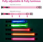 Vizpet LED Dog Collar, Light Up Dog Collar Adjustable USB Rechargeable Super Bright Safety Light Glowing Collars for Dogs (Small, Pink)