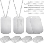 100Pcs Military Dog Tags, Rectangle Blank Metal Stamping Tags Set Including 50Pcs Aluminum Blank Dog Tags 50Pcs Ball Steel Chains Personalized Pets Tags for DIY Decorative Craft (Sliver)
