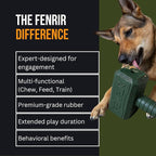 Fenrir Hammer Dog Chew Toy Strong Rubber Stuffable Enrichment Toy for Chewers (Blue, Medium)