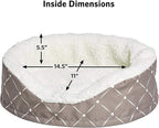 Midwest Homes for Pets CU20MRD Couture Orthopedic Cradle Pet Bed for Dogs & Cats, X-Small, Mushroom/White Diamond Pattern