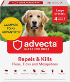 Advecta Ultra Flea and Tick Prevention for Dogs - Large Dog Flea and Tick Treatment & Control - Mosquito Repellent - Fast Acting Waterproof Topical Drops, 4 Month Supply
