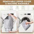 4 Pack Self Warming Cat Bed Pad Self Heating Cat Dog Mat with Fluffy Faux Fur Plush Cat Calming Bed Thermal Cat Mat Washable Pet Pad Anti Slip Bottom for Outdoor Indoor Pets(Gray,16" X 20")