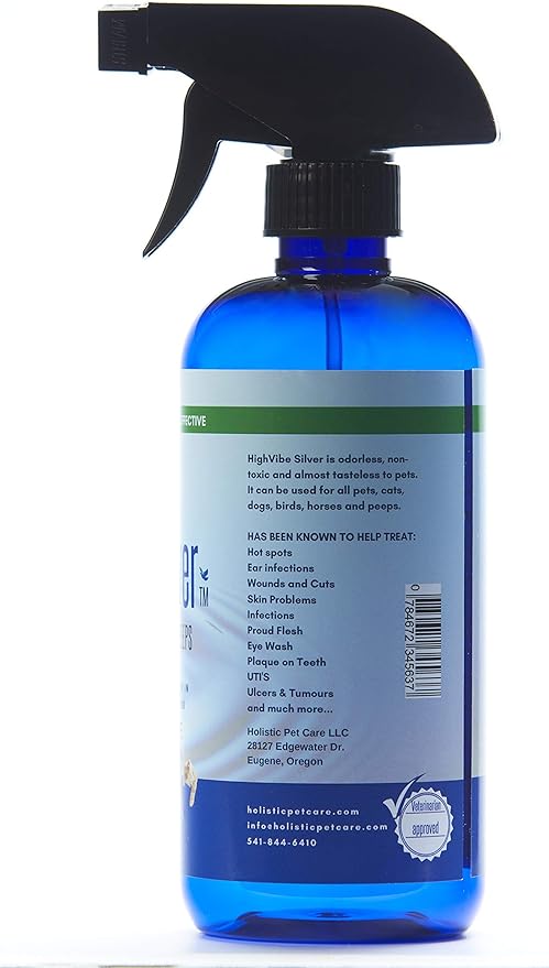Holistic Pet Care - Colloidal Silver Spray for Dogs, Cats, Horses & Birds - 20 PPM Effective Wound Care, Hot Spot Treatment, Skin Relief & Immune Support - All-Natural Pet Silver Spray (16 Oz)