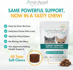AminAvast Small Dogs & Cat Kidney Support - Promotes Healthy Kidney Support in Cats & Small Dogs - 300mg (60 Chews)