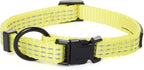 Mile High Life Dog Collar, Nylon Reflective Dog Collars w Pull D-Ring, Light Weight Puppy Collars, Hanger Dog Collars for Large Dogs(Lemon Yellow, Medium)