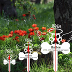 Custom Dog Memorial Grave Marker Garden Stake, Personalized Dog Memorial Stake with Bone Paw Wings Metal Grave Marker Engraved Sign, Customized Pet Dog Memoria Plaque Burial Stake