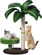 Cat Scratching Post with Bed, Cat Tree Tower Natural Sisal Cat Scratcher Cat Bed Cute Cat Tree for Kittens and Cats