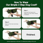 Dog Winter Coat Warm Padded Puppy Jacket Windproof Water Resistant Clothes for Small Medium Large Pets Christmas Sweater Outfit Vest(Green, XS)