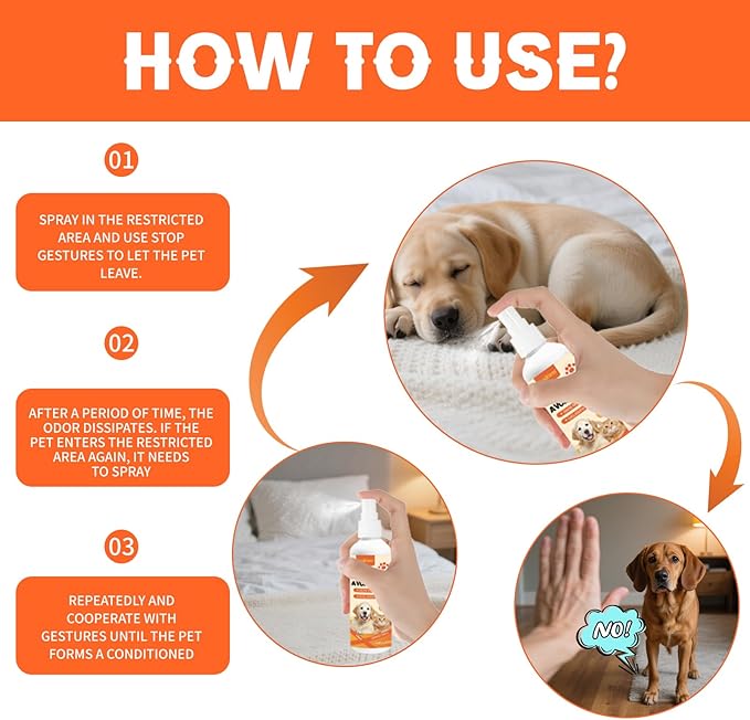 Cat Deterrent Spray, 100% Natural cat Scratch Furniture Protector - no chew Spray for Dogs Protect Furniture, Rugs and Plants - Establish Boundaries