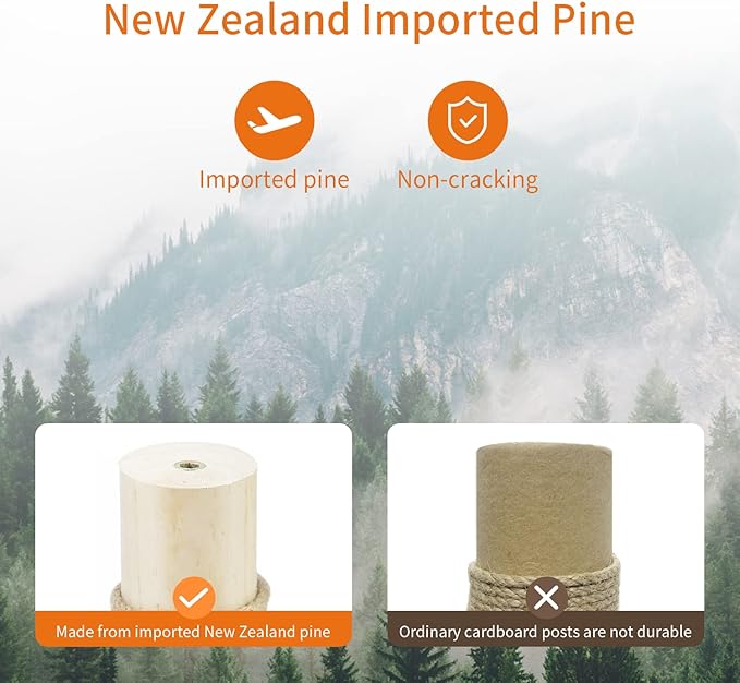 Cat Scratching Post, 2 Pieces M8 Natural Sisal Cat Scratcher Post for Refurbishment…