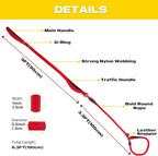 Fida 2-in-1 Slip Leads for Dogs with Double Handles, Tangle Free Leash for Large Dogs That Pull, Heavy Duty No Pull Training Leash Reflective Soft Padded for Large & Medium Breed(6ft,Red)