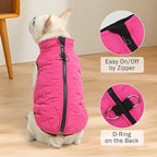 SCENEREAL Dog Winter Coat - Warm Puppy Jacket with Built-in Harness, Waterproof, Fleece Puffer Vest, Windproof Snow Clothes for Small to Medium Dogs