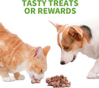 OPET Freeze Dried Cat Treats - Single Ingredient High Protein Pet Food, Healthy Training Snacks, Freeze Dried Duck Food Toppers for Cats and Dogs, Grain Free (4 Pack, Chicken & Duck)