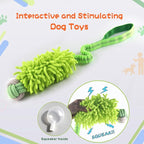 Dog Puppy Toys Dog Squeak Toys Plush Dog Toy with Dog Ropes Knots for Fun and Teeth Cleaning,Tug of War Toys, Puppy Chew Toys, Dog Rope Toys for Training Small, Large Dogs (Green, Dog Bite Ball Toy)