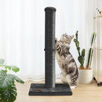 34inch Cat Scratching Post with Natural Sisal Rope 4.3Inch Large Diameter Scratcher Post Tree for Indoor Cats Black