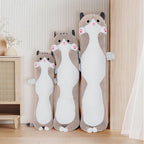 Long Plush Toy Cat Pillow Cute Plush Cat Toy Doll Stuffed Animal Cat Hugging Pillow for Sleeping Gift for Kids and Girls(Gray,90cm/35.4in)