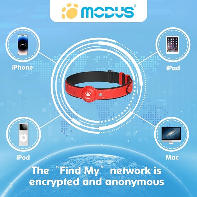 GPS Tracker for Dogs, 2 in 1 Pet Tracking Smart Collar (Only iOS), No Monthly Fee GPS Tracker Dog Collar, Real-time Location Comfortable PU Tracker Tag for Small, Medium Large Dogs(Locator Included)