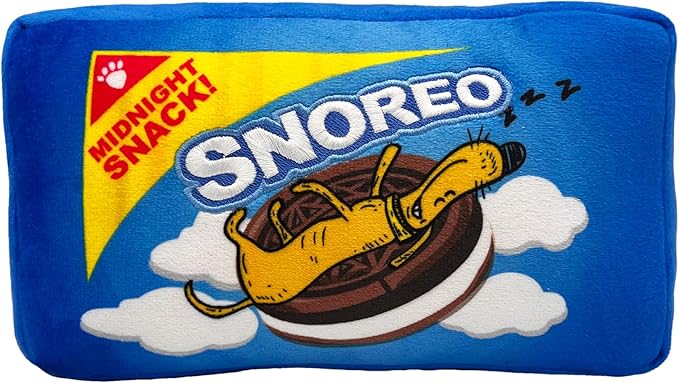 Huxley & Kent Funny Dog Toy w/Squeaker – Power Plush Squeaky Dog Toys for Small, Medium & Large Dogs – Soft Stuffed Animal for Indoor Play & Fetch - Snoreo Cookies, Large