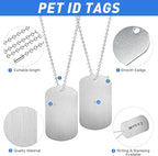 100Pcs Military Dog Tags, Rectangle Blank Metal Stamping Tags Set Including 50Pcs Aluminum Blank Dog Tags 50Pcs Ball Steel Chains Personalized Pets Tags for DIY Decorative Craft (Sliver)