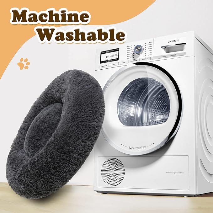 JOLLYVOGUE Dog Bed, Calming Anti-Anxiety Large Dog Bed, Fluffy Donut Cushion for Medium and Large Pets (27"/30"/36")