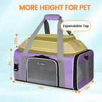 Petskd Top-Expandable Pet Carrier 19x13x9 Inches Southwest Allegiant Airlines Approved, Soft-Sided Carrier for Small Dog Under 12 lbs and Large Cat Under 15 lbs(Purple)