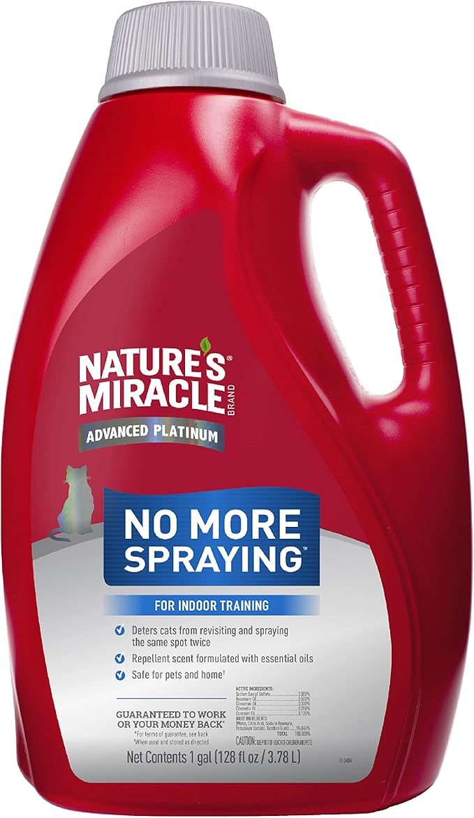 Nature's Miracle Advanced Platinum No More Spraying, 128 Ounces, Helps Discourage Repetitive Cat Spraying