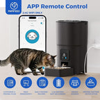PAPIFEED 2.4G WiFi Automatic Cat Feeder, 6L/25Cup Automatic Pet Feeder with APP Control for Remote Feeding, Detachable for Easy Clean, Cat Food Dispenser with Alexa,1-10 Meals Per Day for Dog, Black
