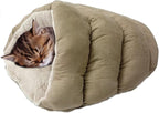 SPOT Sleep Zone Cuddle Cave - Cat Cave Bed for Indoor Cats and Mini Dogs, Durable, Comfortable, Washable for Kittens and Puppies Under 10 lbs and 12 inches Long, Tan Color