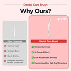 JAYU PET Dental Care Brush (Soft Bristles) 1ea - Dog Toothbrush, Cat Toothbrush, Dental Care for Kitten and Small Dogs, Removing Old Plaque and Tartar, Cat Teeth Brushing & Easy Cleaning