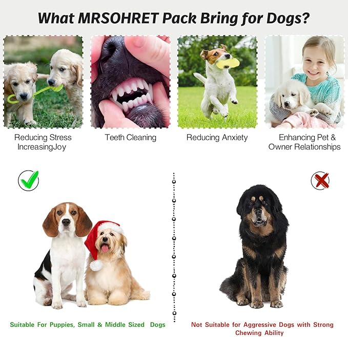 20Pcs Puppy Chew Toys for Teething, Dog Chew Toys with Rope Toys, Pet Dog Toothbrush, Treat Balls, Plush Toys and Squeaky Toy for Small Medium Dogs with Basket