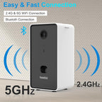 Iseebiz Pet Camera Treat Dispenser, 2 Way Audio Talk Listen, 5G WiFi, 1080P Night Vision Cat Dog Cam, App Control Tossing, Multi Devices Login, Compatible with Alexa, Play with Your Dogs and Cats