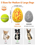 SCHITEC Squeaky Dog Toys for Aggressive Chewers, Tough Rubber Bouncy Balls for Boredom, Durable Pet Chew Toy Ball for Large Medium Breed Dogs (3.4 * 4.5inch)