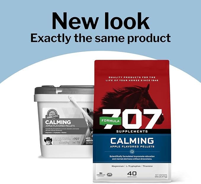 Formula 707 Calming Equine Supplement 5LB Bag – Anxiety Relief and Enhanced Focus for Horses – L-Tryptophan, Thiamine & Magnesium